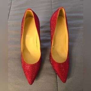 Red Glass Stone Nine West Heels